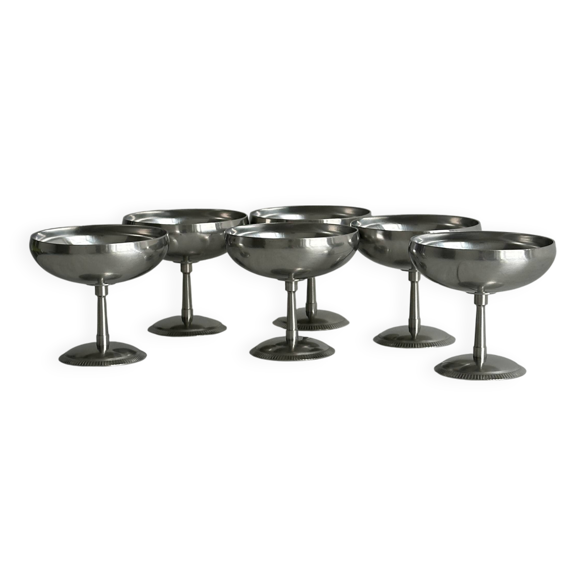 set of 6 18/10 stainless steel metal bowls