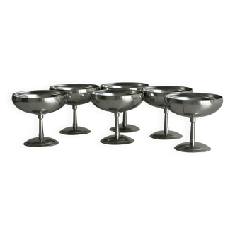 6 coupelles en métal inox 18/10