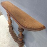 Neoclassical solid oak console with columns
