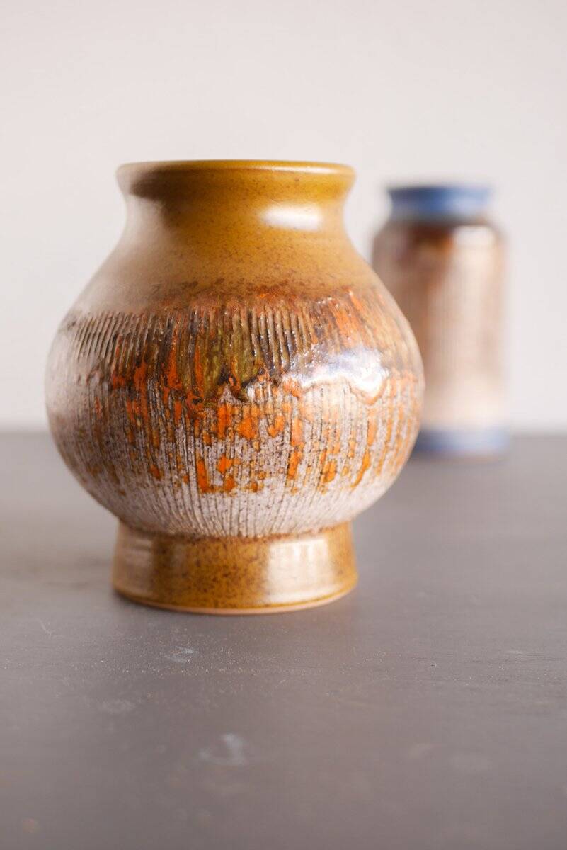 Mid-century Scandinavian modern art pottery vase in ceramic from Tilgmans, Sweden