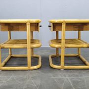 Pair of bamboo bedside tables by Kenneth Bergenblad for DUX, 1960s