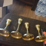 Golden brass candlesticks