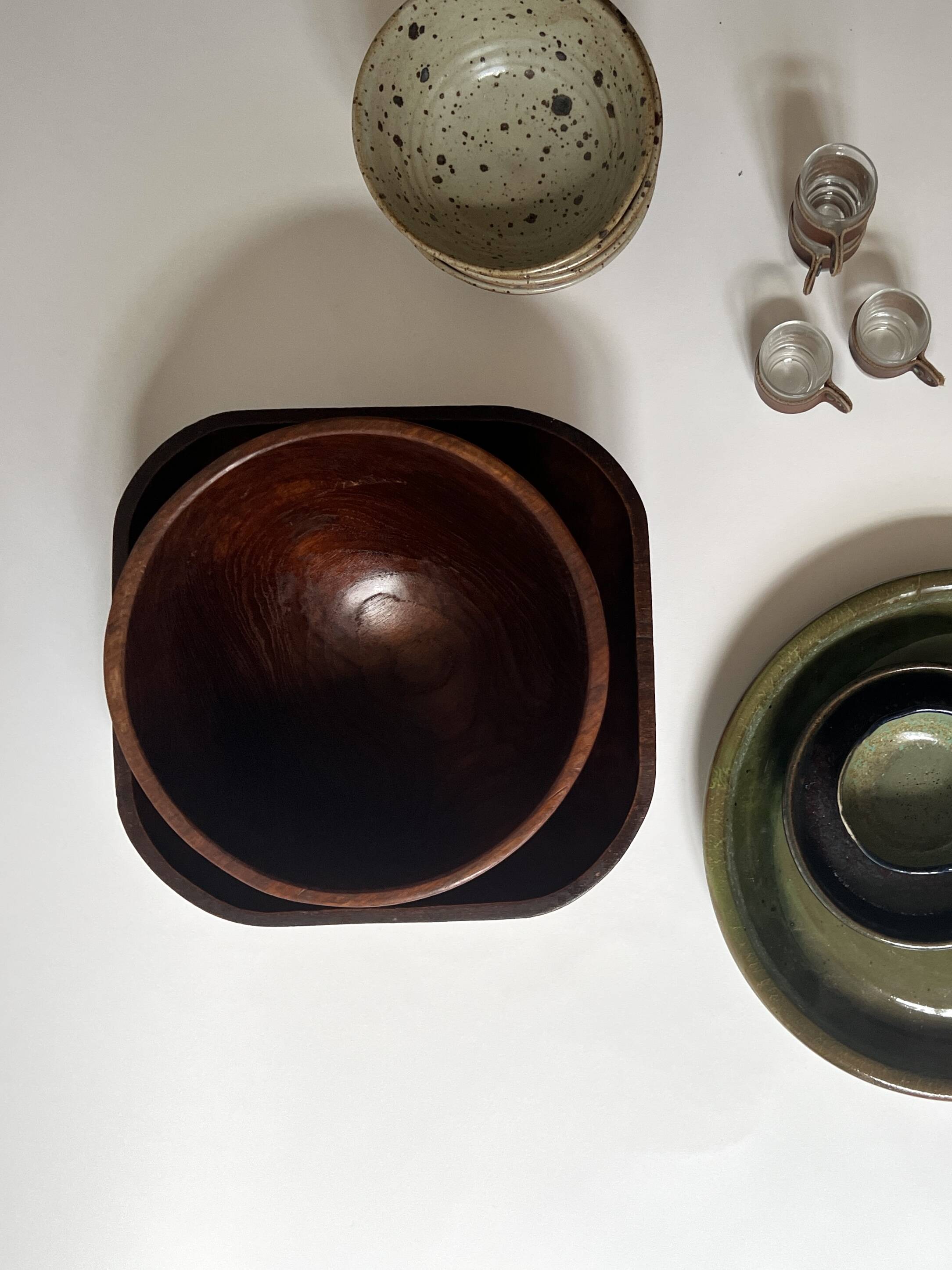 Large Scandinavian teak salad bowl/basket, 1970s