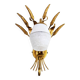 Gold leaf gilded metal wheat sheaf wall light 1950