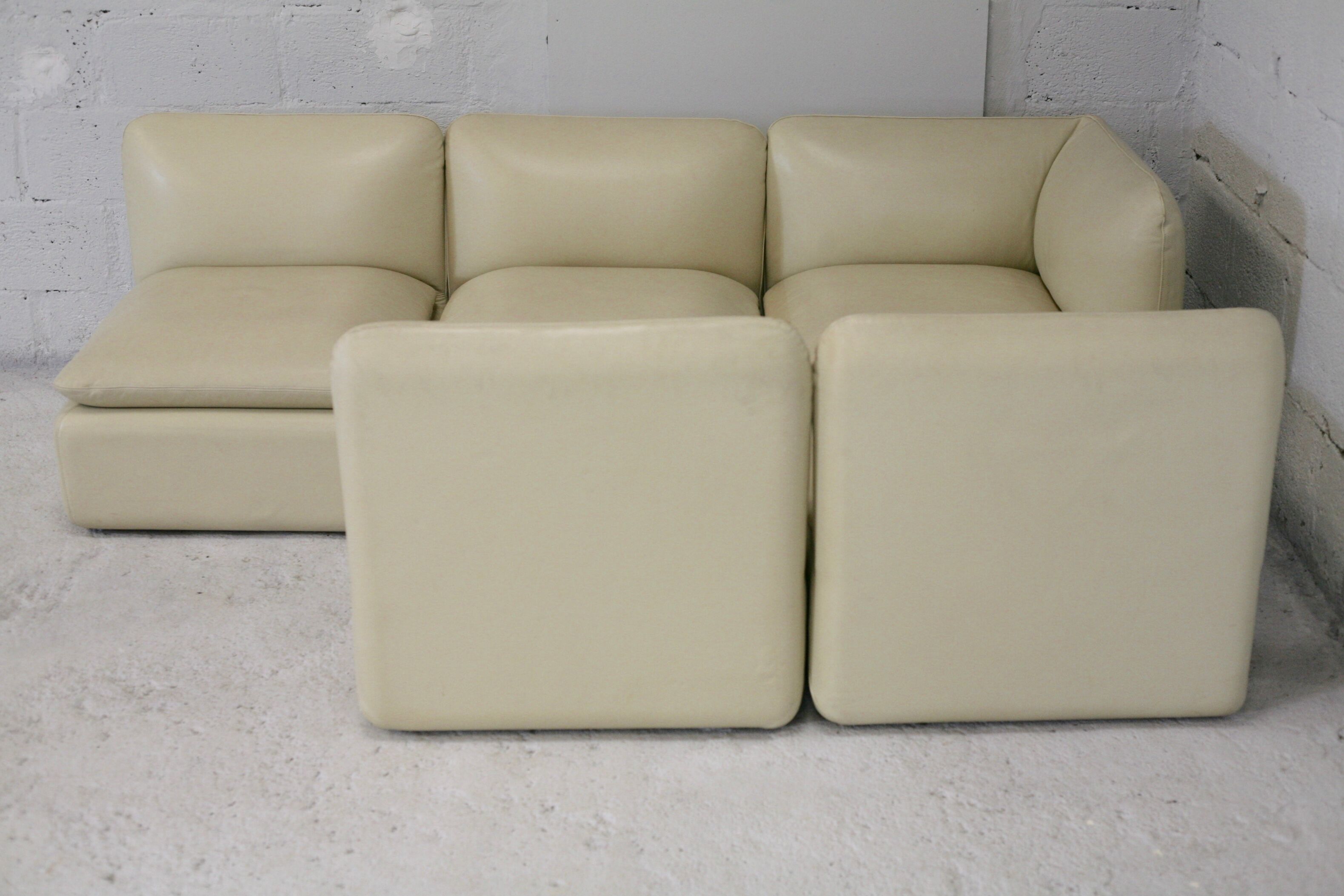 Set of 5 leather armchairs, France 80