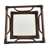 Vintage rattan mirror  41x41cm