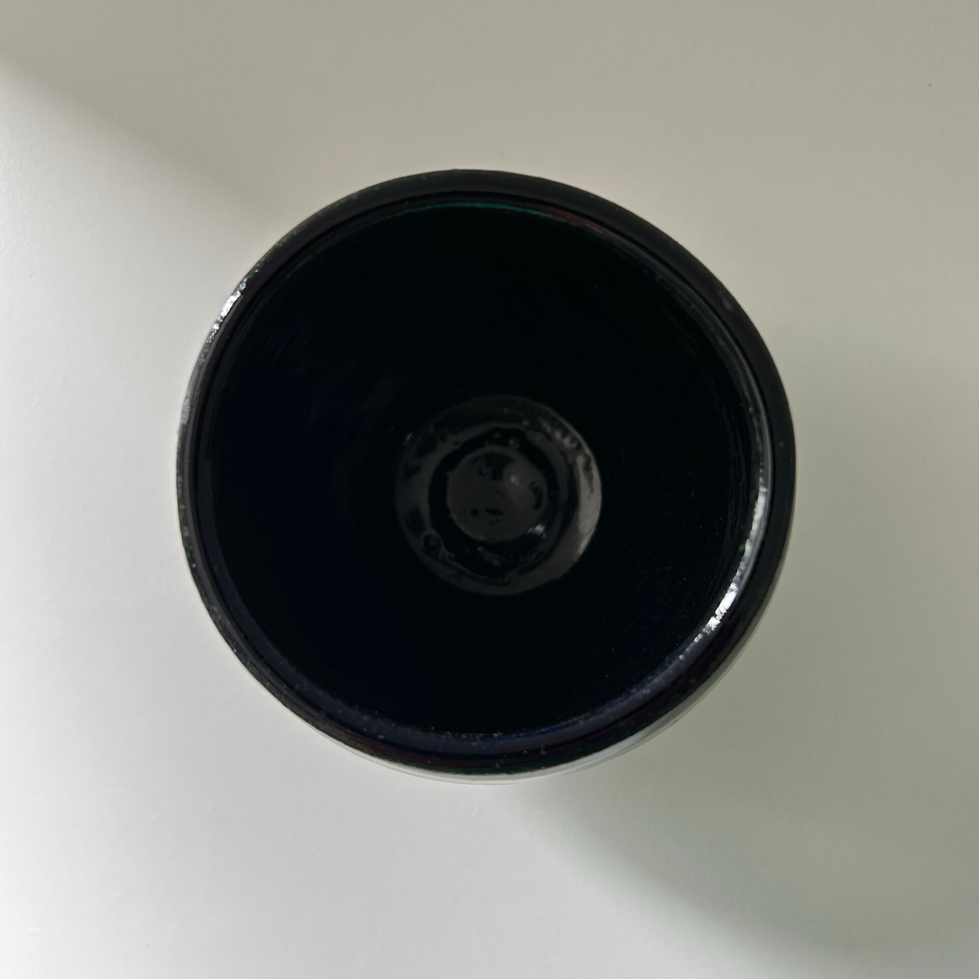 Navy blue stoneware pot
