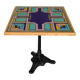 Bistro table with a hand-painted top by Bing, Cannes, 1990s.