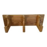 Scandinavian pine coat rack with three hooks