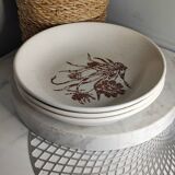 Ceramic stoneware soup plates