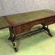 Folding desk English 50s mahogany and leather