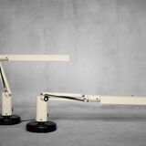 Beige plastic table lamp Lucifer, mid-century modern Scandinavian style.