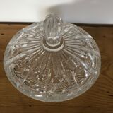 Bonbonniere ancienne sur pied en cristal taille