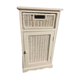 Wicker wood bedside table