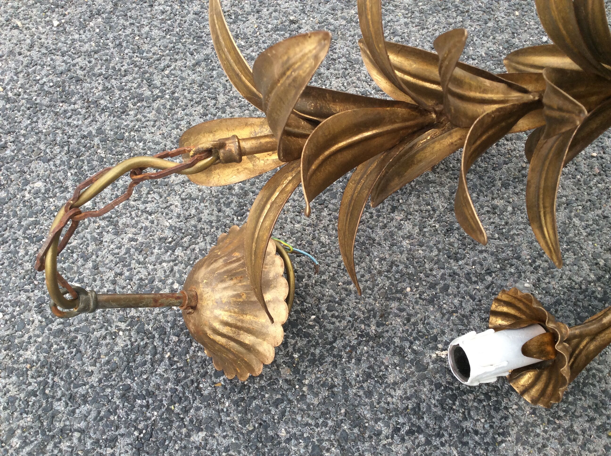 Gold metal chandelier