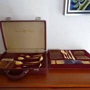 Ménagère Bestecke Solingen 70 pieces gold plated 24 carat for 12 people