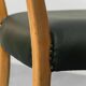 Set of 6 leather and wood chairs from the 1960s, vintage modernist