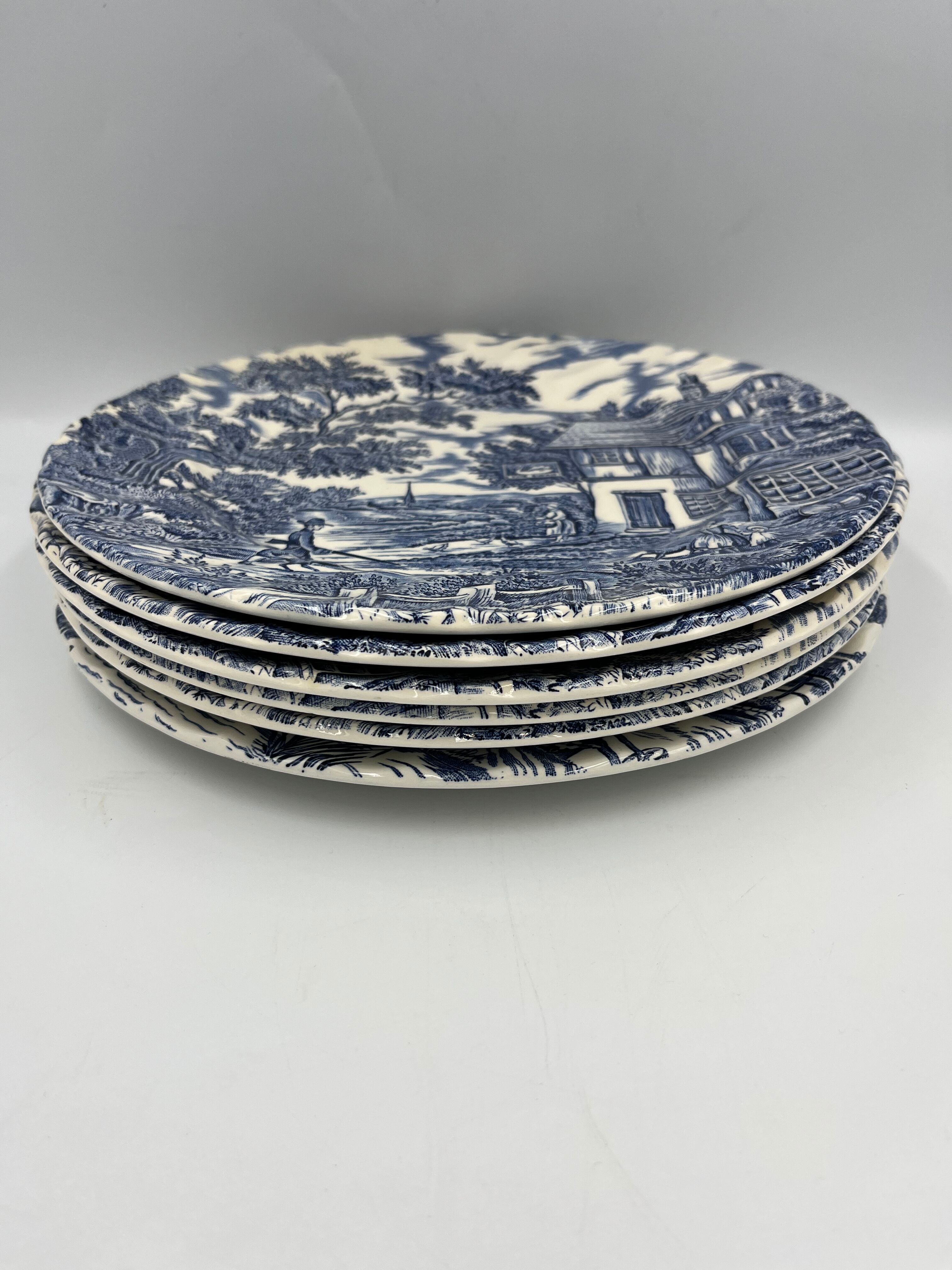 6 flat plates vintage Myott Meakin