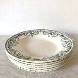 Antique Terre de Fer deep plates, early 20th century