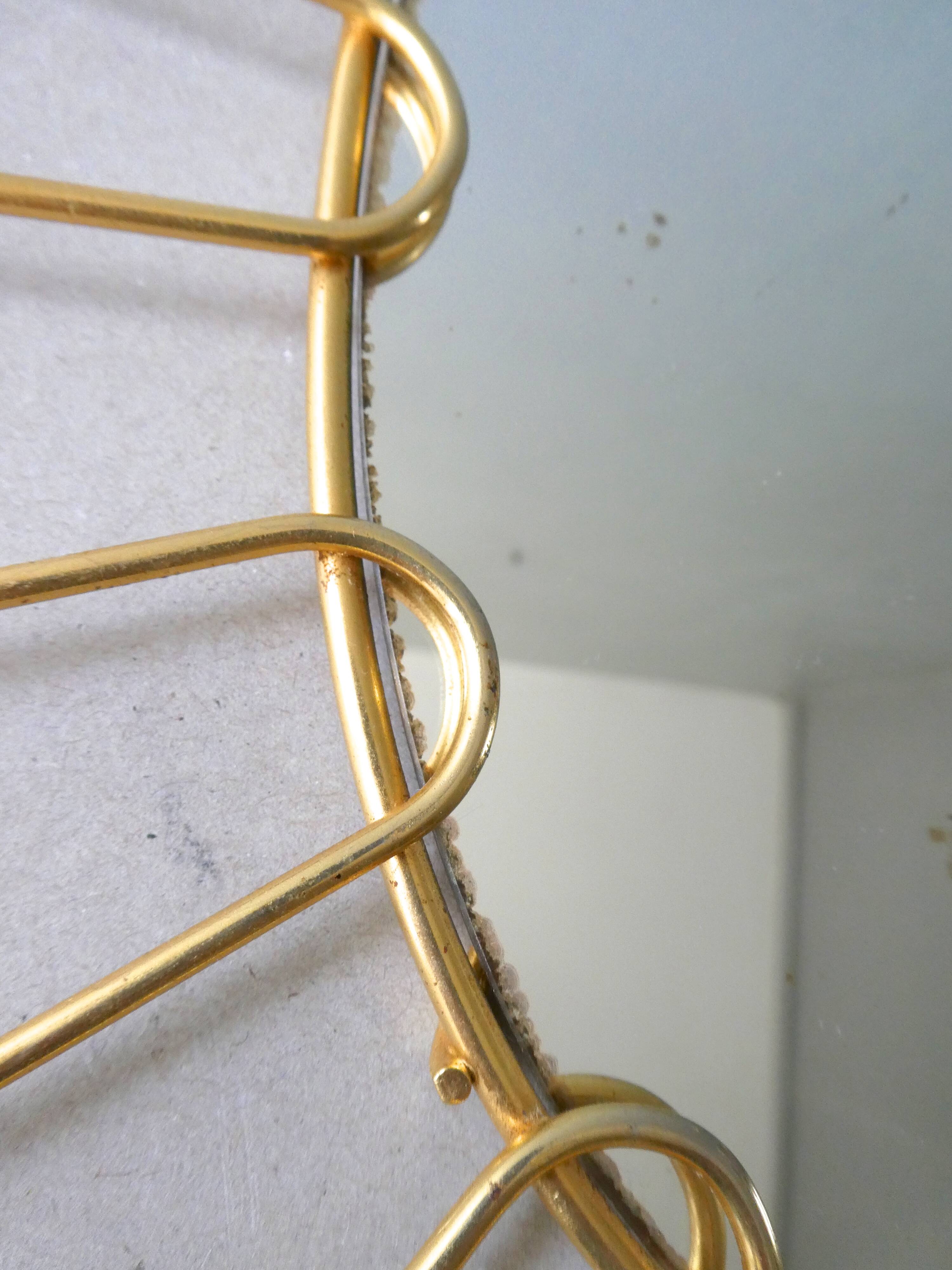 Brass sunglasses mirror from the 70s - 39x43cm
