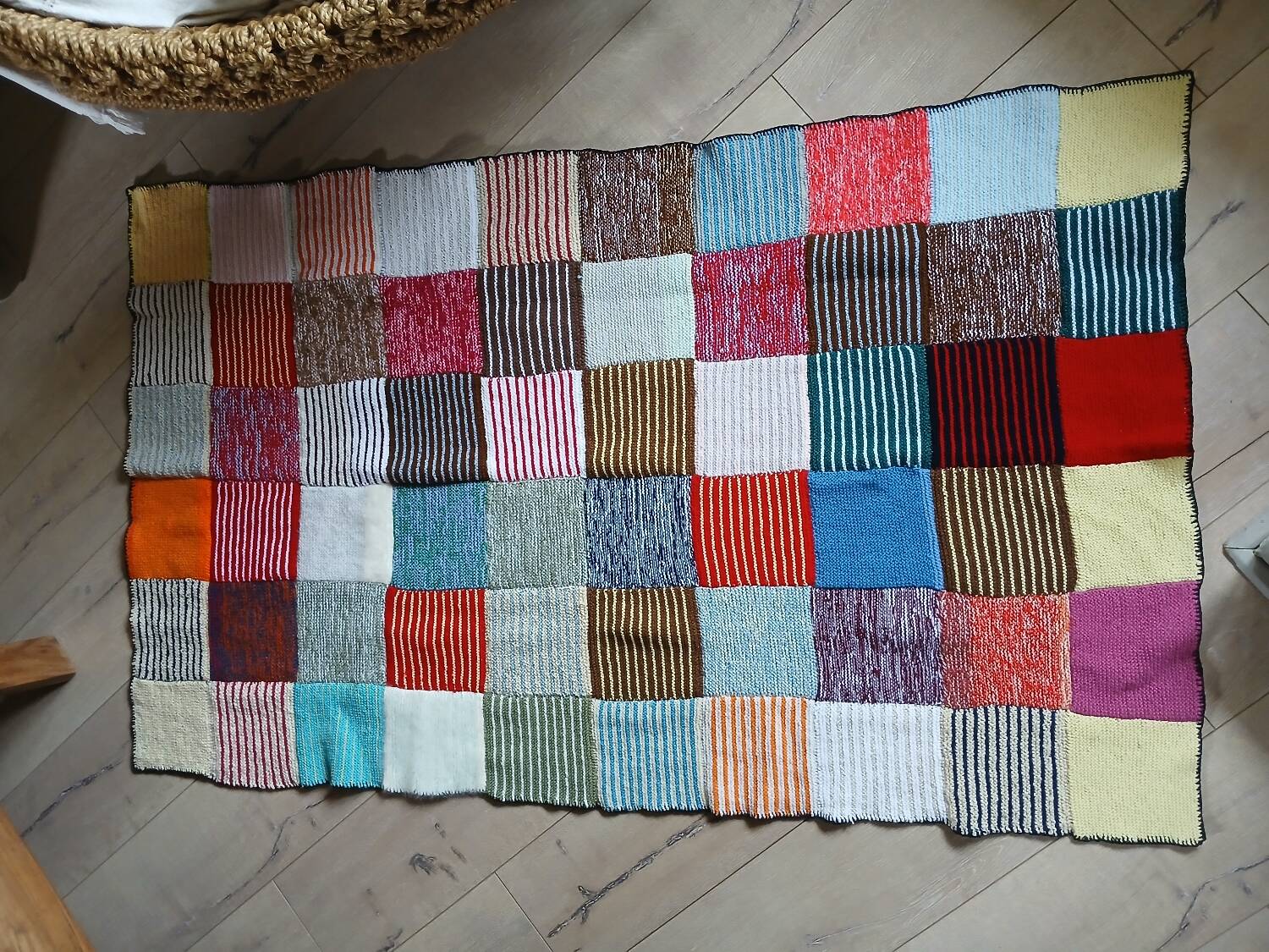 Wool patchwork blanket