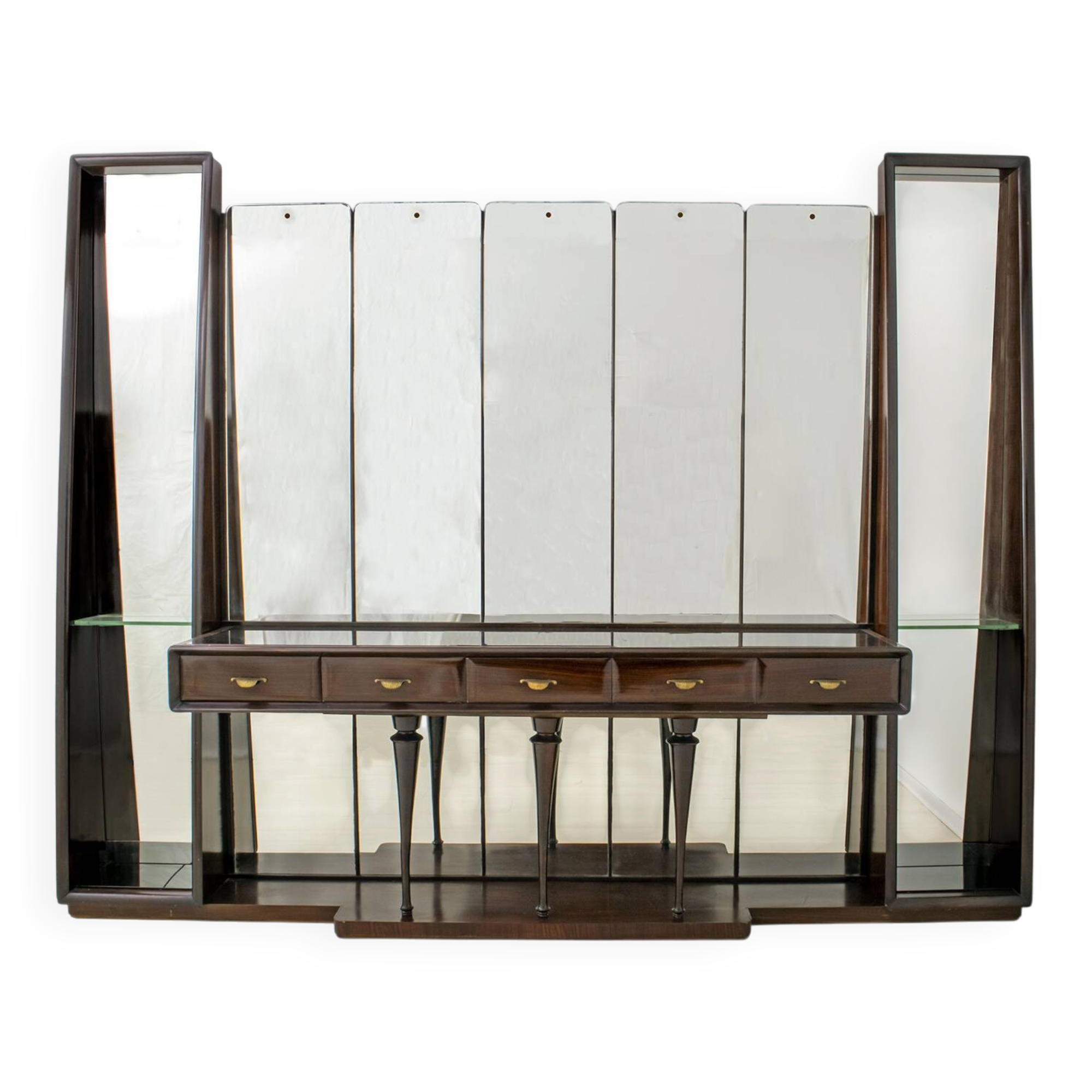 Guglielmo Ulrich Mid-Century Modern Italian Walnut Mirrored Sideboard, 1940