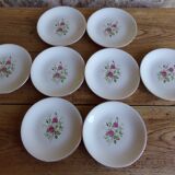 8 assiettes plates Gien modèle "Pompadour"