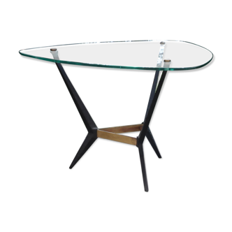 Metal coffee table and glass top by Créations Jarden