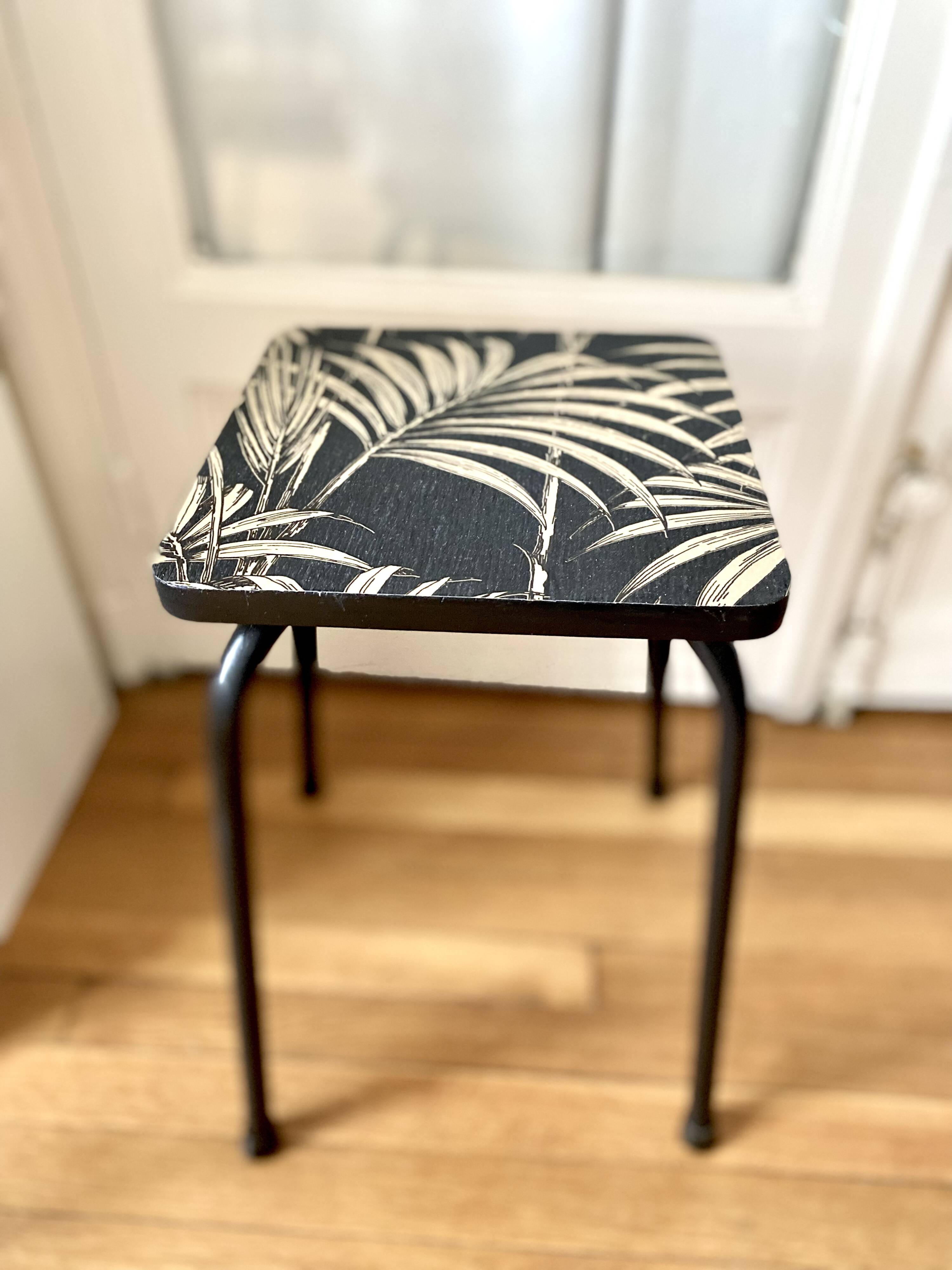 Antique stool in restyled formica