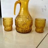 Pastis service Pitcher and amber glasses