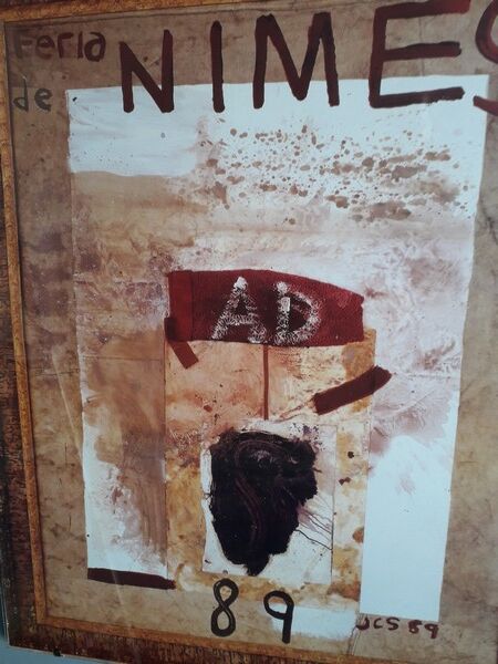 Julian Schnabel feria Nimes 1989 poster under glass