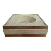 Travertine & Brass Ashtray by Fratelli Mannelli, Italy, 1970s
