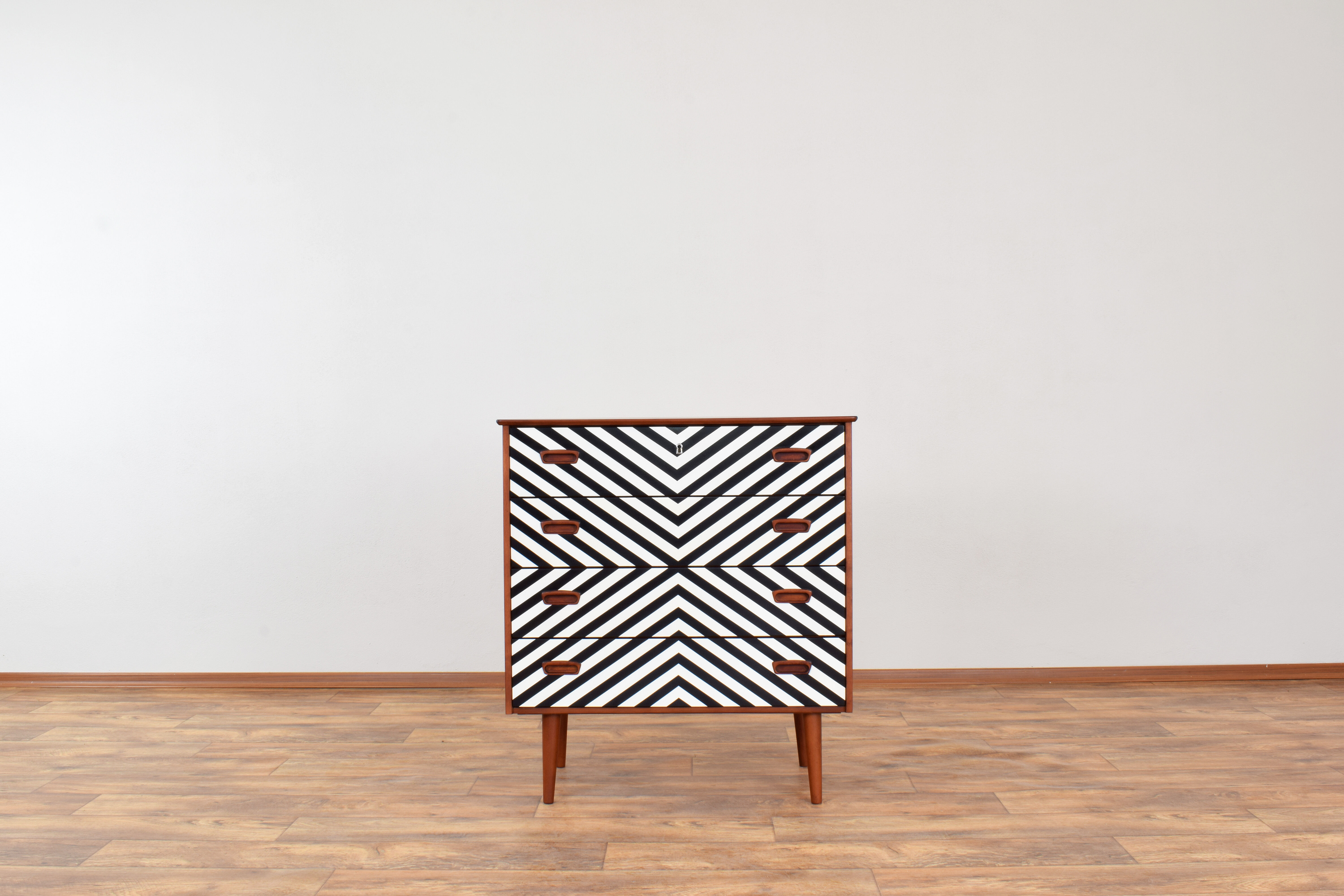 Mid-Century Danish Op-Art Chest of Drawers, 1960s.