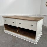 Large white oak craft bench