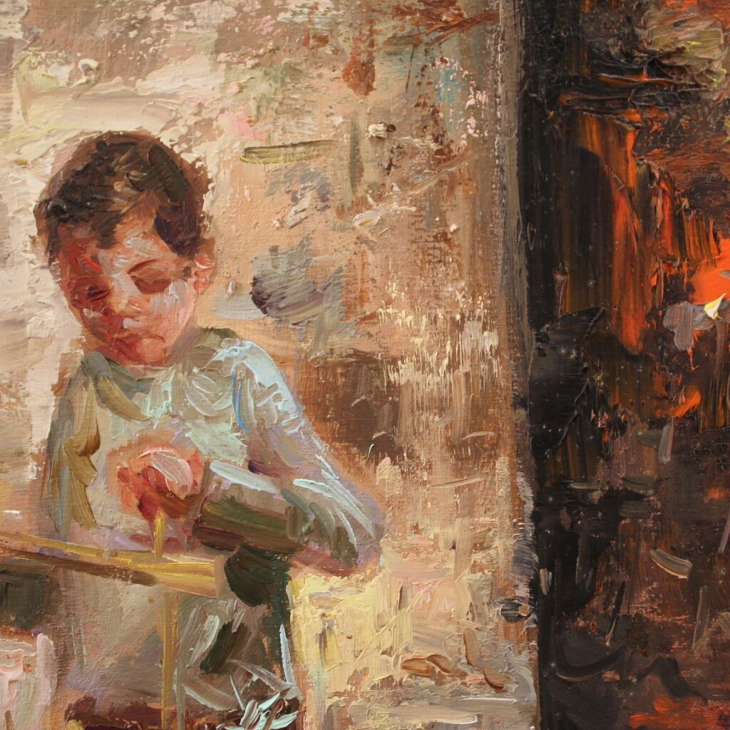 Painting signed in the impressionist style from 20th century