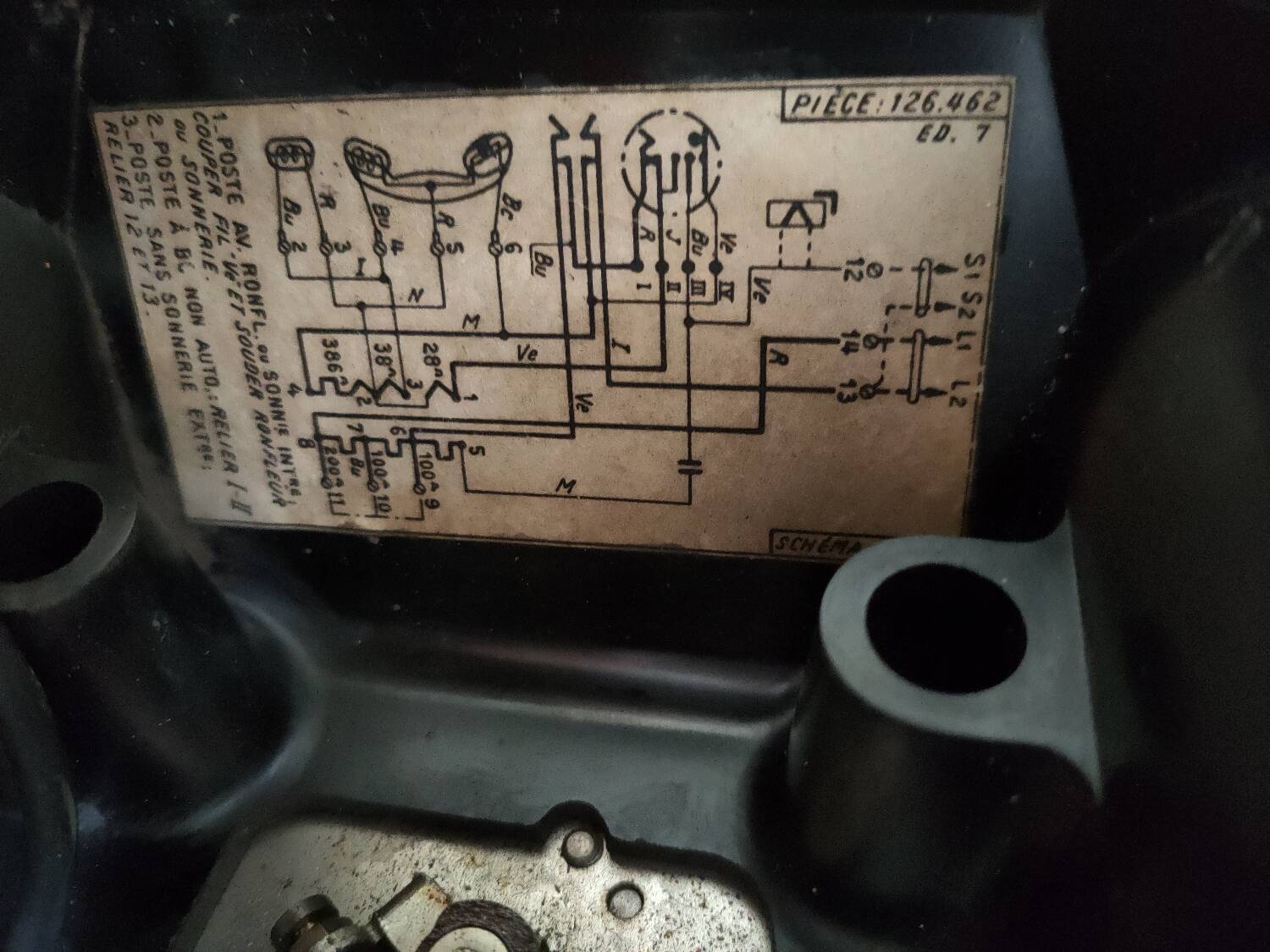 Old bakelite wall telephone