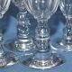7 glasses of antique crystal liqueur cellar with facets