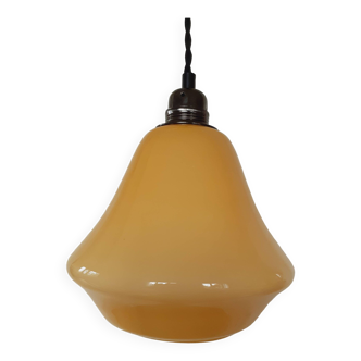 Vintage pendant light, yellow opaline.