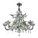 Luxury Romantic Venetian Floral Murano Glass Chandelier in White & Clear
