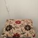 Antique footrest stool in wood and fabric