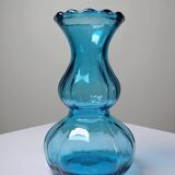 Small vintage turquoise blue glass vase