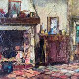 Scène d’intérieur signée Lecomte