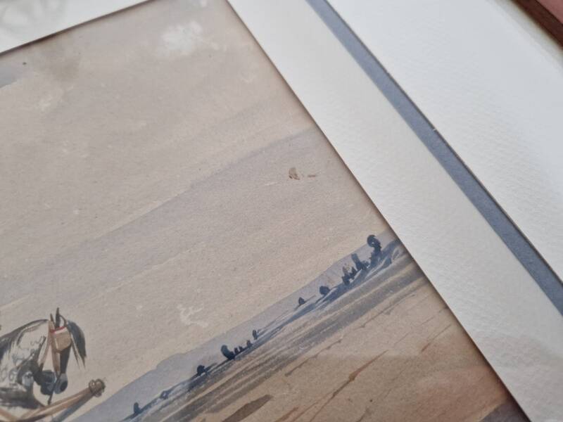 Johnny Audy (active 1840-1880) - Watercolor on paper - "The diligence" - Signed lower right