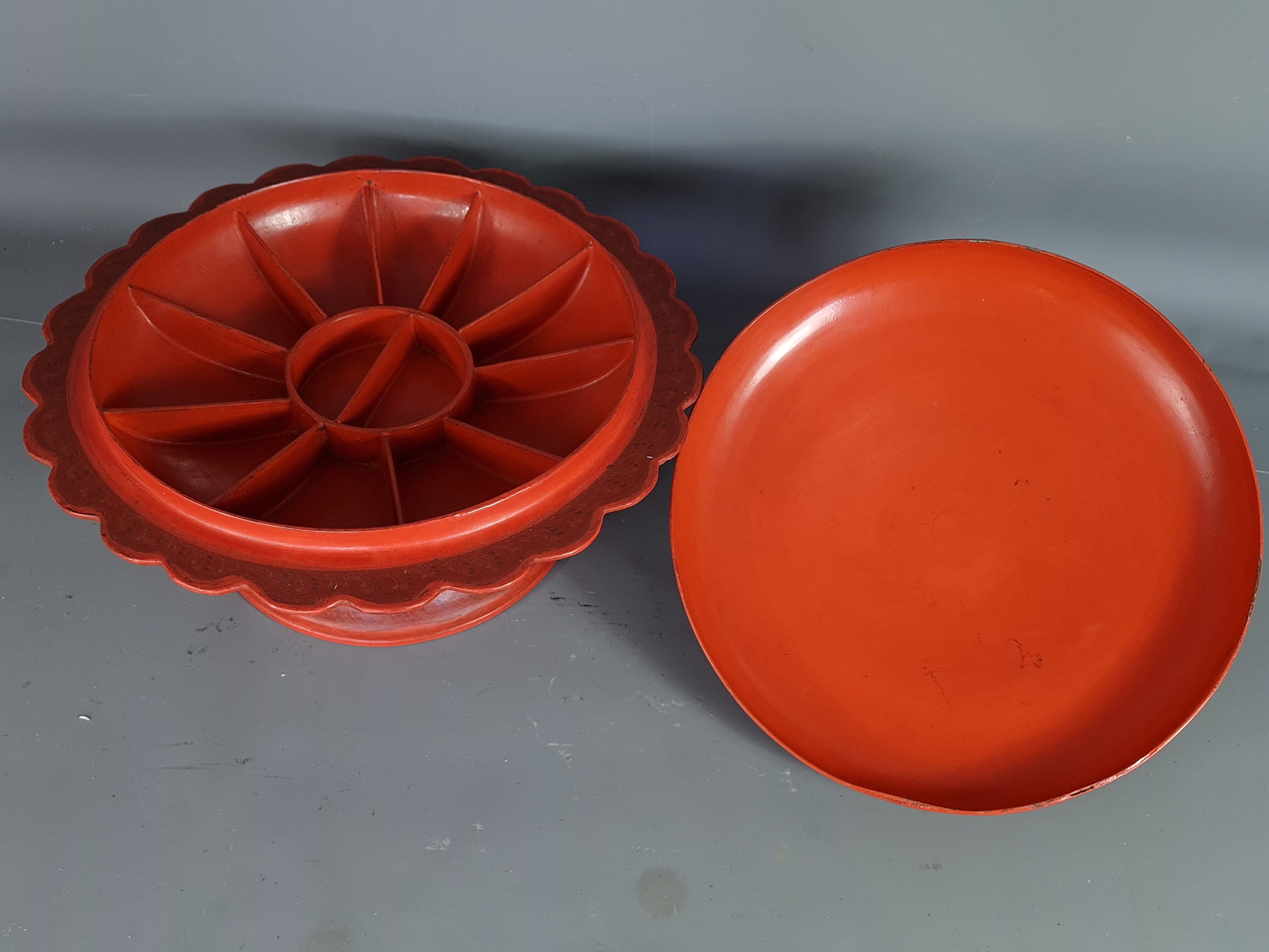 Old spice box or silent servant covered bamboo lacquered Burma.