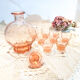 Art Deco-style pink liquor service