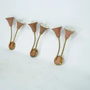 Mid-Century, Set of three sconces in Arredoluce manner. Italy 1950s