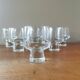 6 stackable vintage 70s stemmed glasses