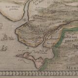 Painting engraving map Andalusia signed 1579