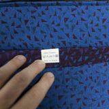 Comfortable 1980s blue and honey beech armchair