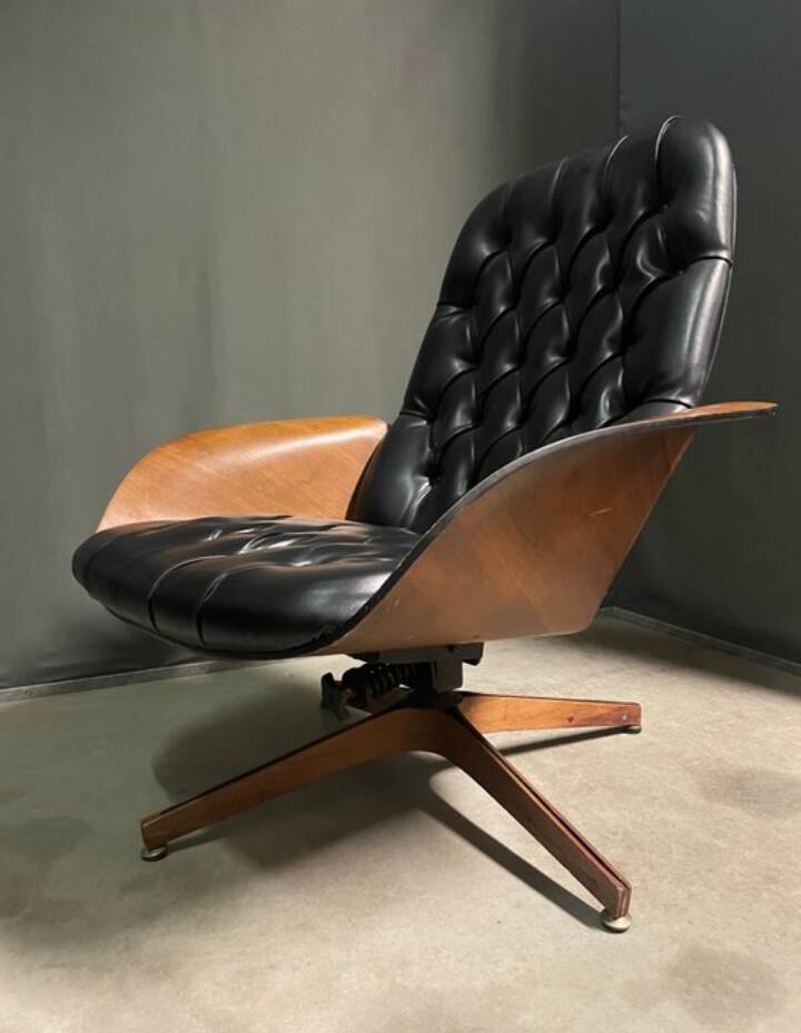 Iconic "Mr. Chair" Armchair & Ottoman – George Mulhauser for Plycra